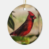 Rode vogel mannelijke Kardinale foto Keramisch Ornament (Links)