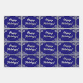 Rode vogel op blauw-rood-gepersonaliseerd blauw en inpakpapier vel (Voorkant 3)