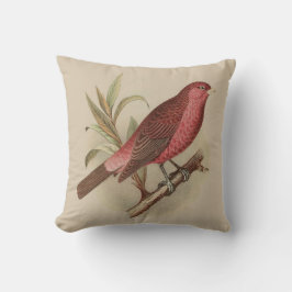rode vogel op Branch Pillow Kussen