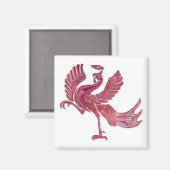 Rode Vogel rood glas Magneet (Voorkant / Achterkant)