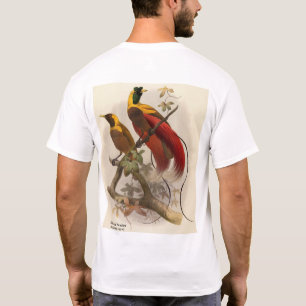 Rode vogel van het Paradijs, voor- en achterkant T-shirt