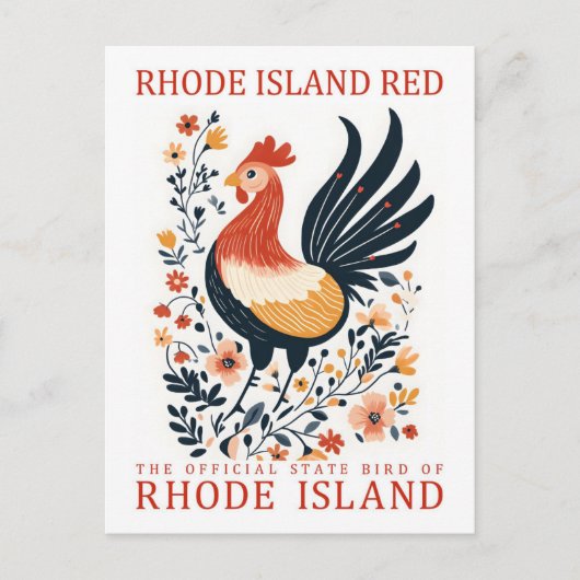 Rode vogel van Rhode Island Reizen Briefkaart (Voorkant)