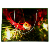 Rode Vogel Versiering op Kerstboom Cadeautas (Voorkant)