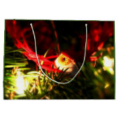 Rode Vogel Versiering op Kerstboom Cadeautas (Achterkant)