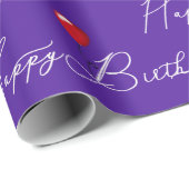 Rode vogelballon op Paars Cadeaupapier (Rol Hoek)