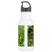 Rode vogelbloem waterfles  (Achterkant)