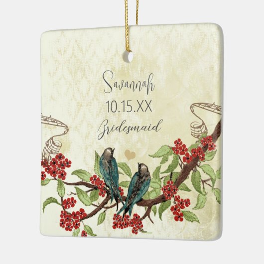 Rode  vogelbridesmaïde Ornamenten (Links)