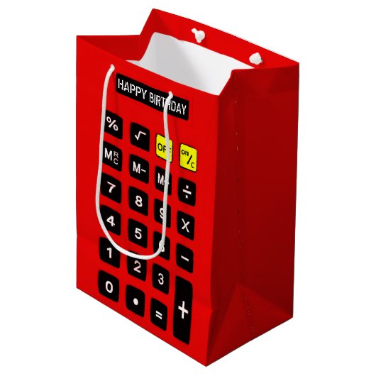 Rode-vogeldagcalculator Medium Cadeauzakje (Voorkant Gekanteld)