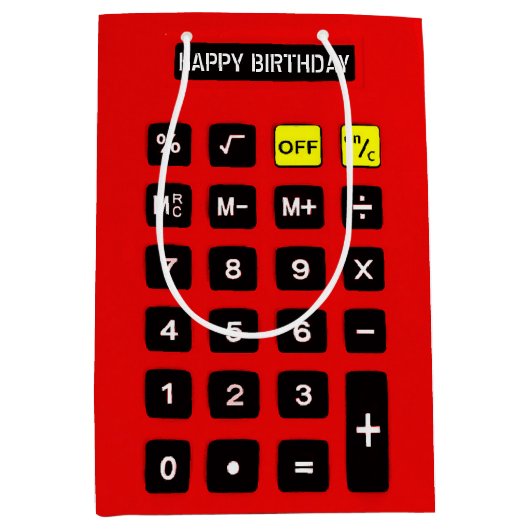 Rode-vogeldagcalculator Medium Cadeauzakje (Voorkant)