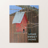 Rode vogelhuispuzzel legpuzzel (Verticaal)