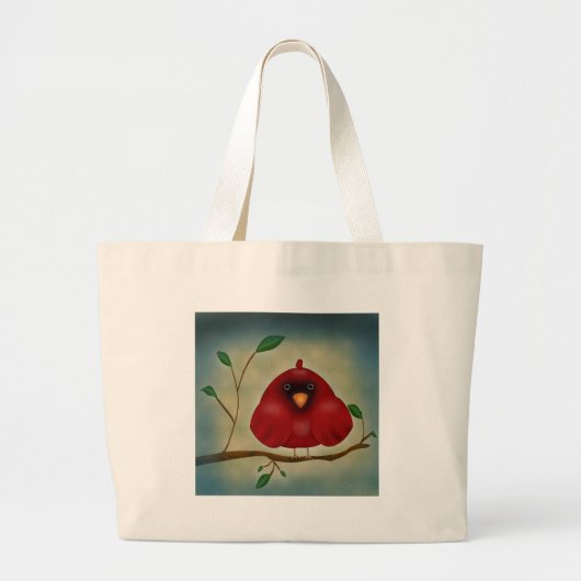Rode vogelkardinaal grote tote bag (Voorkant)