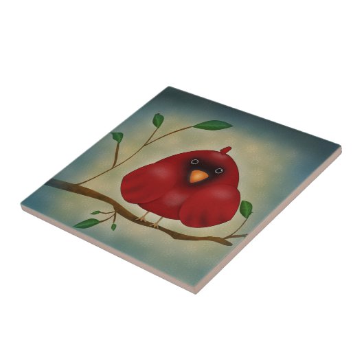 Rode vogelkardinaal tegeltje (Zijkant)