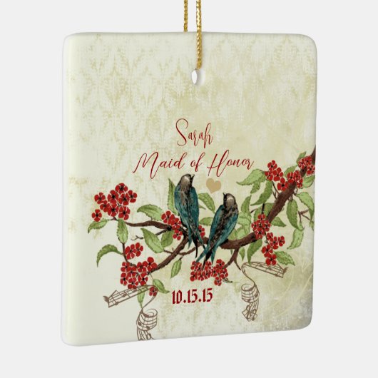 Rode  vogelmeid van Honor Ornamenten (Rechts)