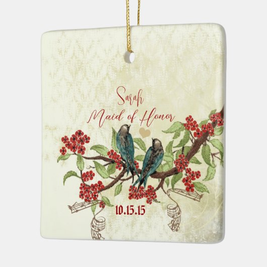 Rode vogelmeid van Honor Ornamenten (Links)