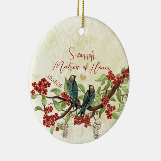 Rode  vogelmeid van Honor Ornamenten (Rechts)