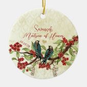 Rode  vogelmeid van Honor Ornamenten (Voorkant)