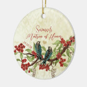 Rode  vogelmeid van Honor Ornamenten (Links)