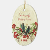 Rode  vogelmeid van Honor Ornamenten (Links)