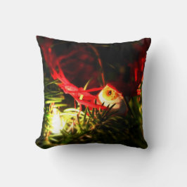 Rode Vogelornament in Kerstboom Vakantiekussen Kussen