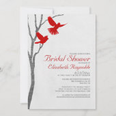  Rode Vogels Bridal Shower Invitations Kaart (Voorkant)