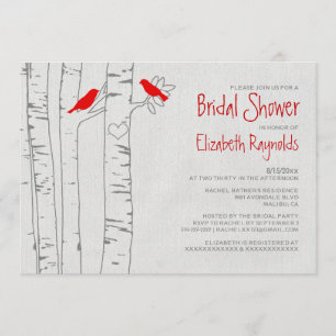 Rode vogels Bridal Shower Invitations Kaart