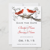  rode vogels bruiloft sparen de datum save the date (Voorkant)