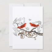 rode vogels bruiloft sparen de datum save the date (Achterkant)