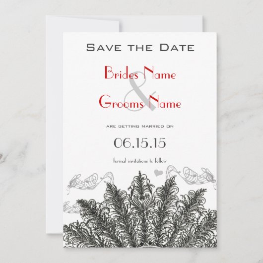 rode vogels bruiloft sparen de datum save the date (Voorkant)