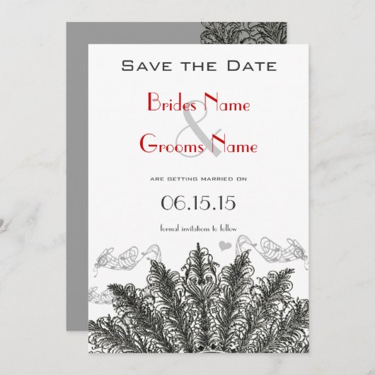 rode vogels bruiloft sparen de datum save the date (Voorkant / Achterkant)