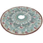 Rode vogels en reuzenwijn op maat fleece kerstboom rok (Gekanteld)