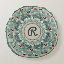 Rode vogels en reuzenwijn op maat rond kussen