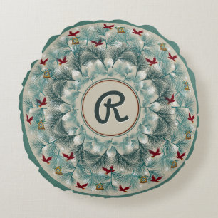 Rode vogels en reuzenwijn op maat rond kussen