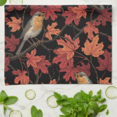 Rode vogels in esdoorn theedoek (Gevouwen)