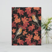 Rode vogels in esdoornboom (Staand voorkant)