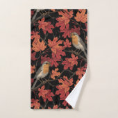 Rode vogels in esdoornboom bad handdoek (Handdoek)