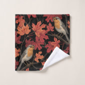 Rode vogels in esdoornboom bad handdoek (Wasdoekje)