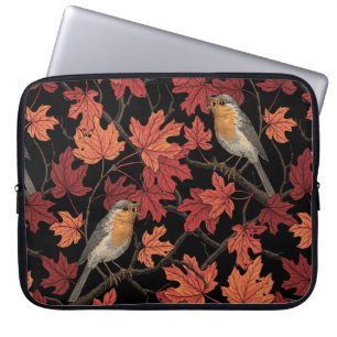 Rode vogels in esdoornboom laptop sleeve
