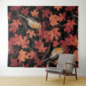Rode vogels in esdoornboom wandkleed (In Situ (horizontaal))