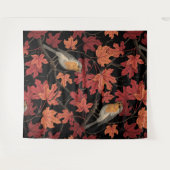 Rode vogels in esdoornboom wandkleed (Voorkant (horizontaal))