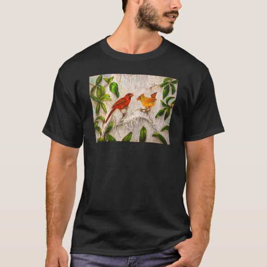 Rode vogels Kardinaalvogels T-shirt (Voorkant)