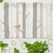 Rode vogels op Aspen Kitchen Towels Theedoek (Gevouwen)