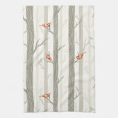Rode vogels op Aspen Kitchen Towels Theedoek (Verticaal)