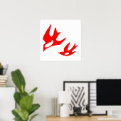 Rode vogels poster (Thuiskantoor)