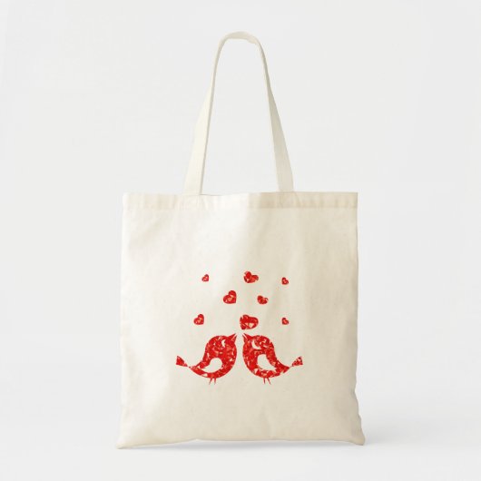 Rode vogels tote bag (Voorkant)