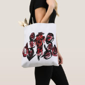 Rode vogelverschrikker herfst tote bag (Dichtbij)