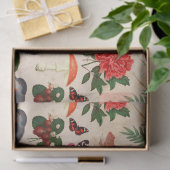 Rode vogelvlinder en paddenstoelontbinding tissuepapier (Geschenk)