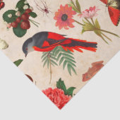 Rode vogelvlinder en paddenstoelontbinding tissuepapier (Detail)