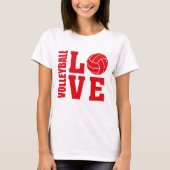 Rode Volleybal Liefde, Volleybal T-shirt (Voorkant)