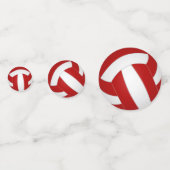 Rode volleybal team kleuren sportfeest confetti (Achterkanten)