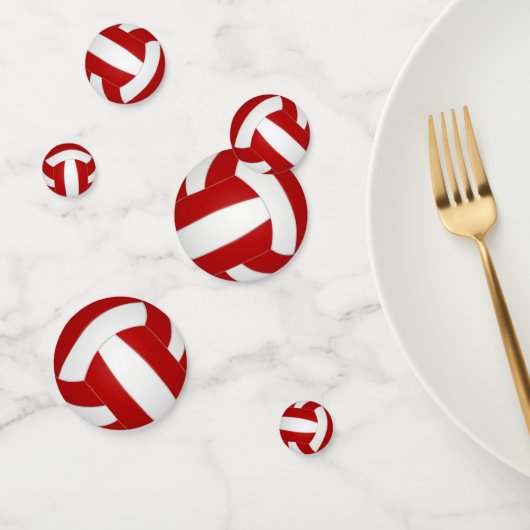 Rode volleybal team kleuren sportfeest confetti (Groep)